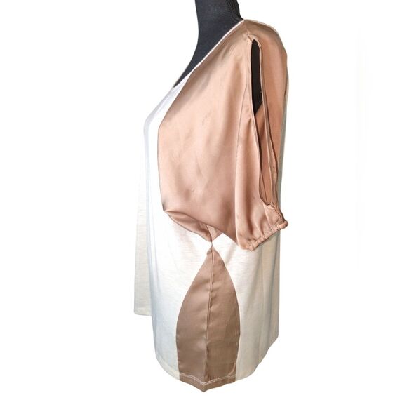 French Laundry Petite Medium Top - Cold Shoulder Satin Sleeves New With Tags - Picture 3 of 10